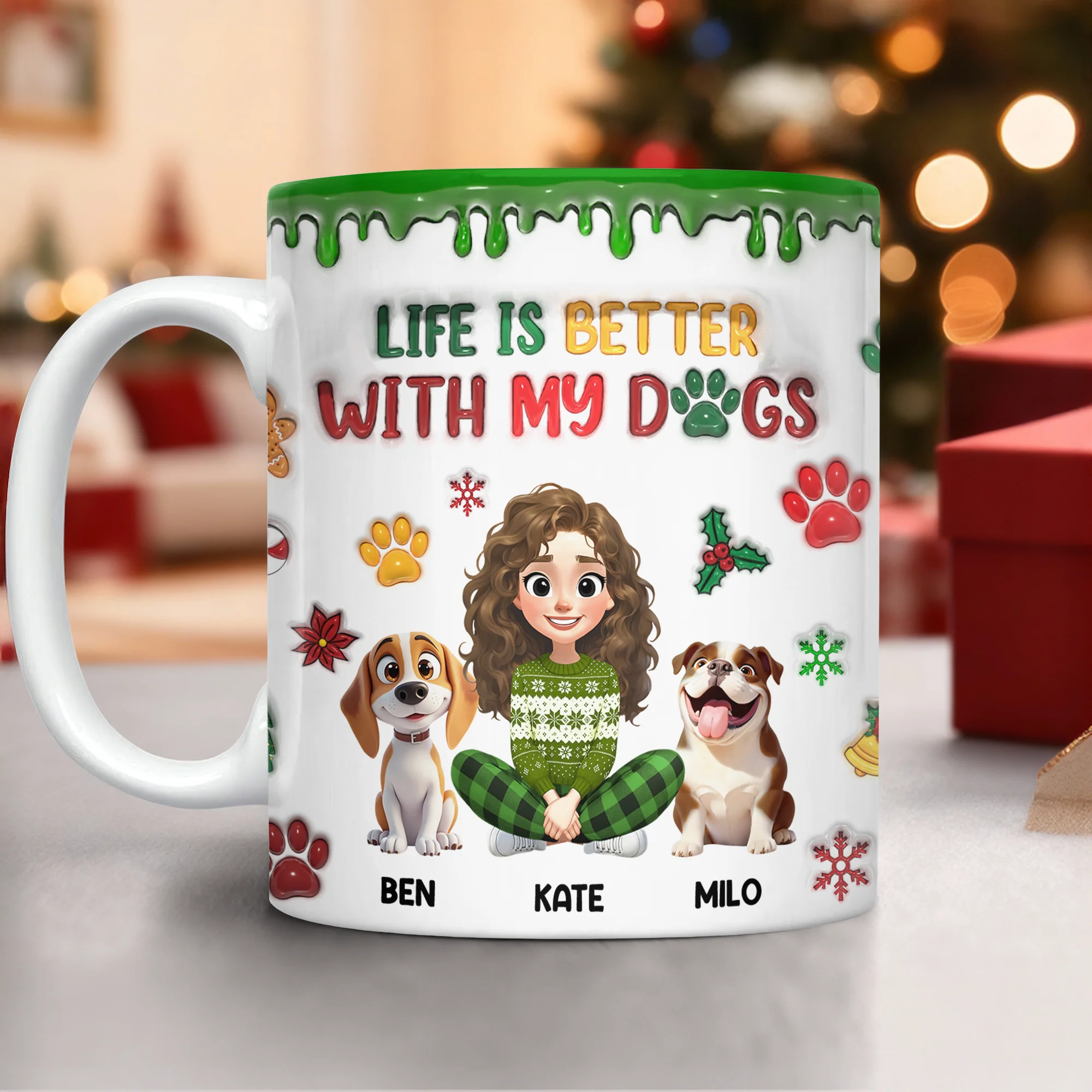 Custom Pet Photo Life Is Better With My Dogs Personalized 3D Inflated Effect Mug CH07 896556 - Image 16