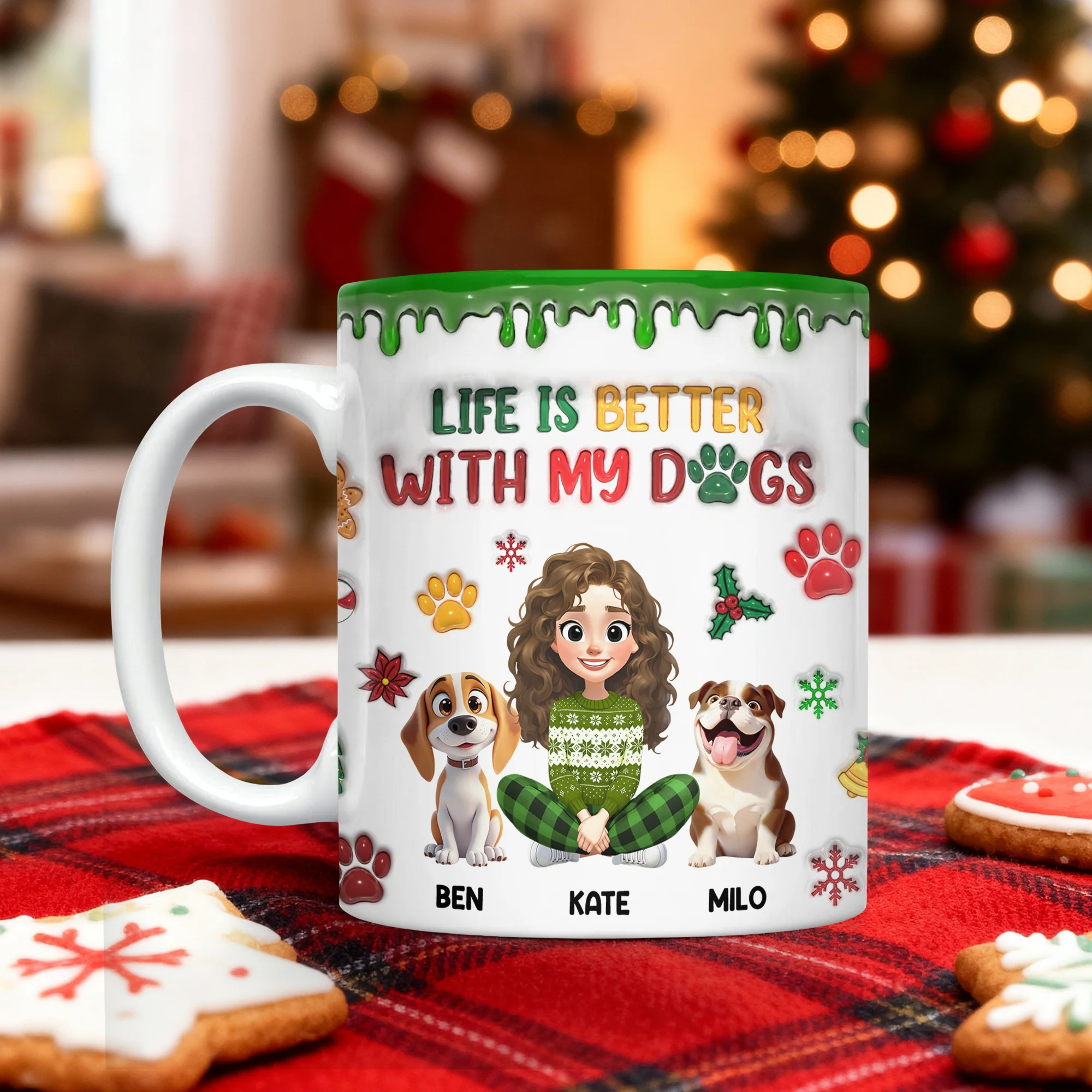 Custom Pet Photo Life Is Better With My Dogs Personalized 3D Inflated Effect Mug CH07 896556 - Image 4
