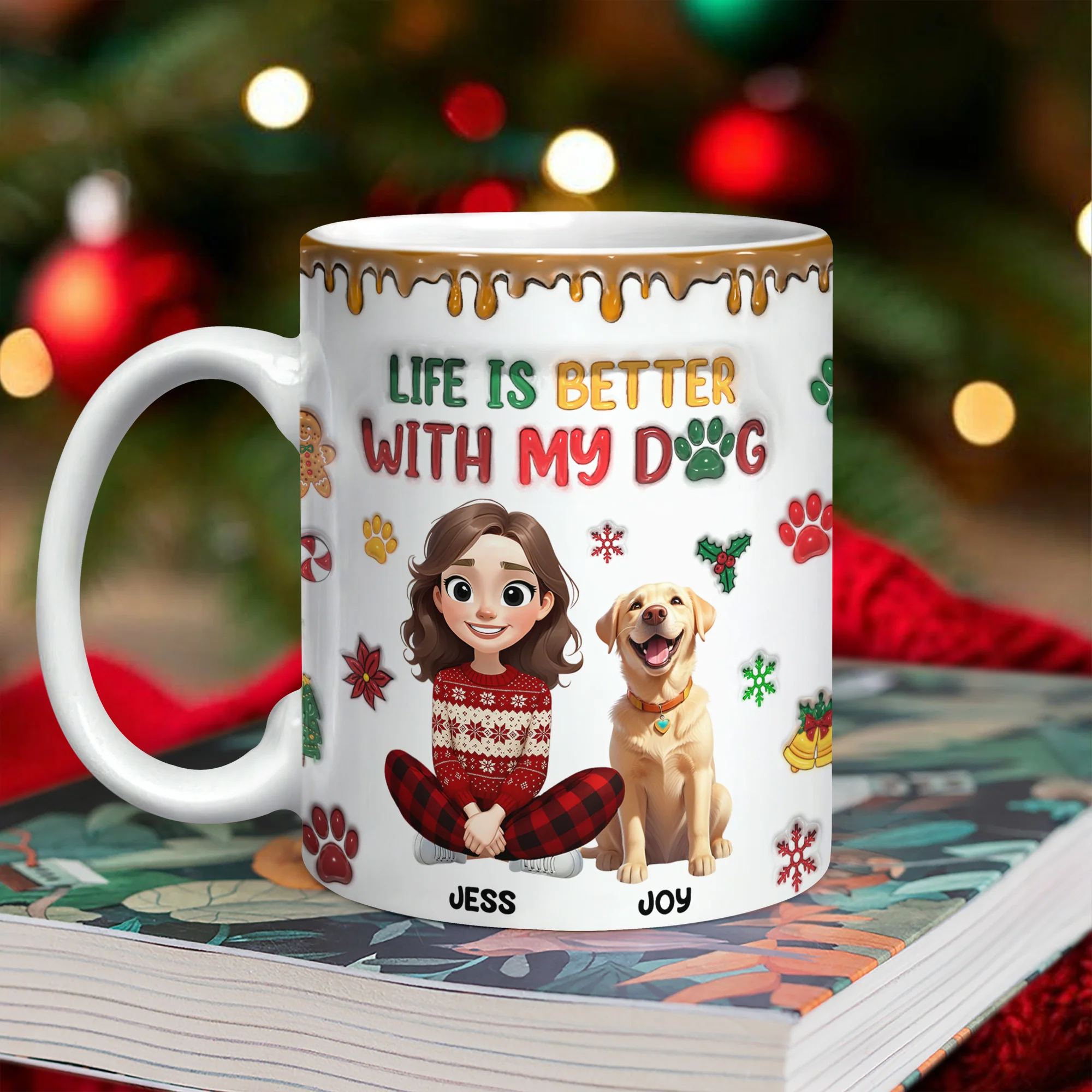 Custom Pet Photo Life Is Better With My Dogs Personalized 3D Inflated Effect Mug CH07 896556 - Image 7