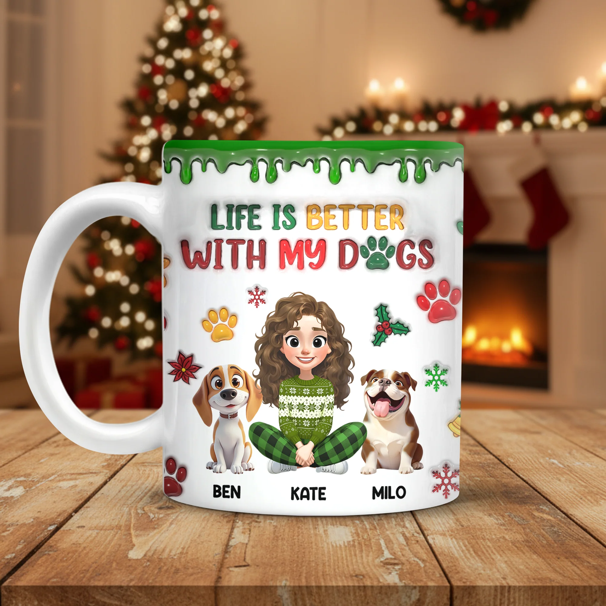 Custom Pet Photo Life Is Better With My Dogs Personalized 3D Inflated Effect Mug CH07 896556 - Image 9