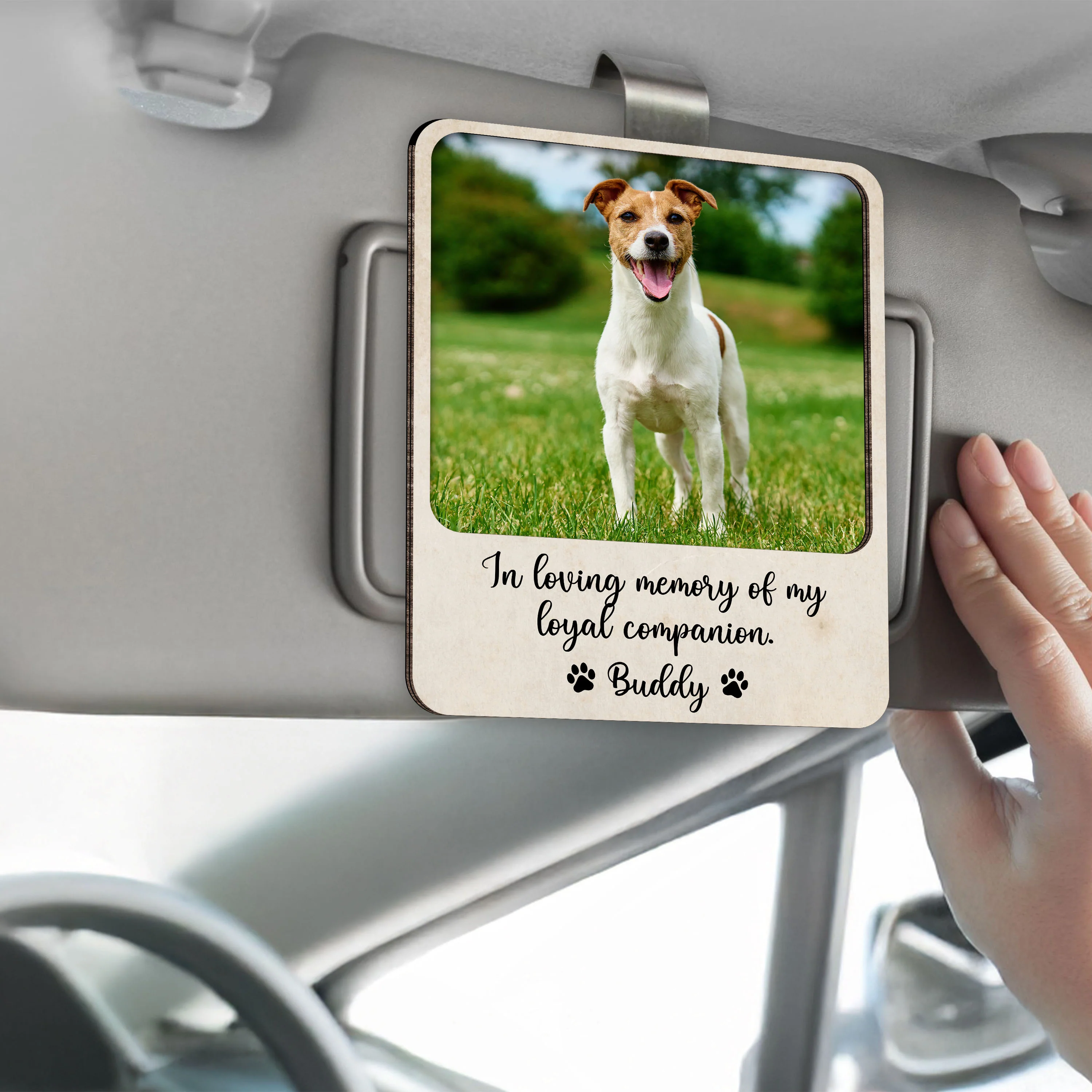 Custom Pet Photo Memorial Car Visor Clip Gift For Pet Lovers TH10 898111 - Image 3