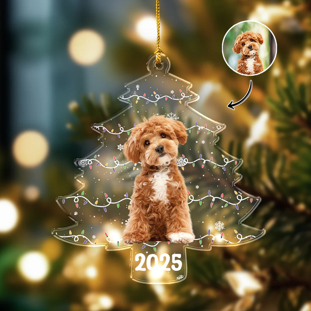 Custom Pet Photo On Christmas Tree Acrylic Ornament HA75 897986 - Image 3