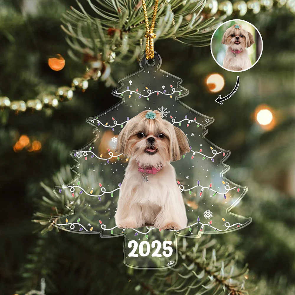 Custom Pet Photo On Christmas Tree Acrylic Ornament HA75 897986 - Image 4