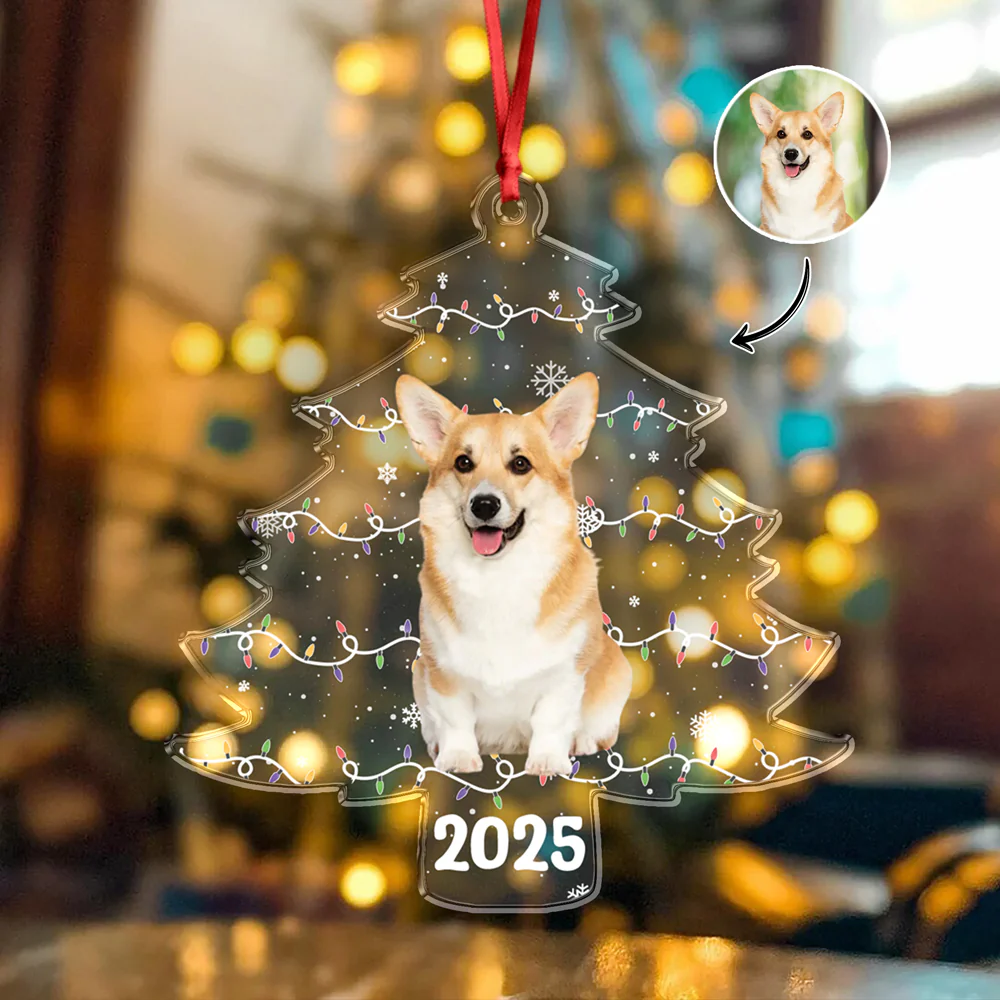Custom Pet Photo On Christmas Tree Acrylic Ornament HA75 897986 - Image 5