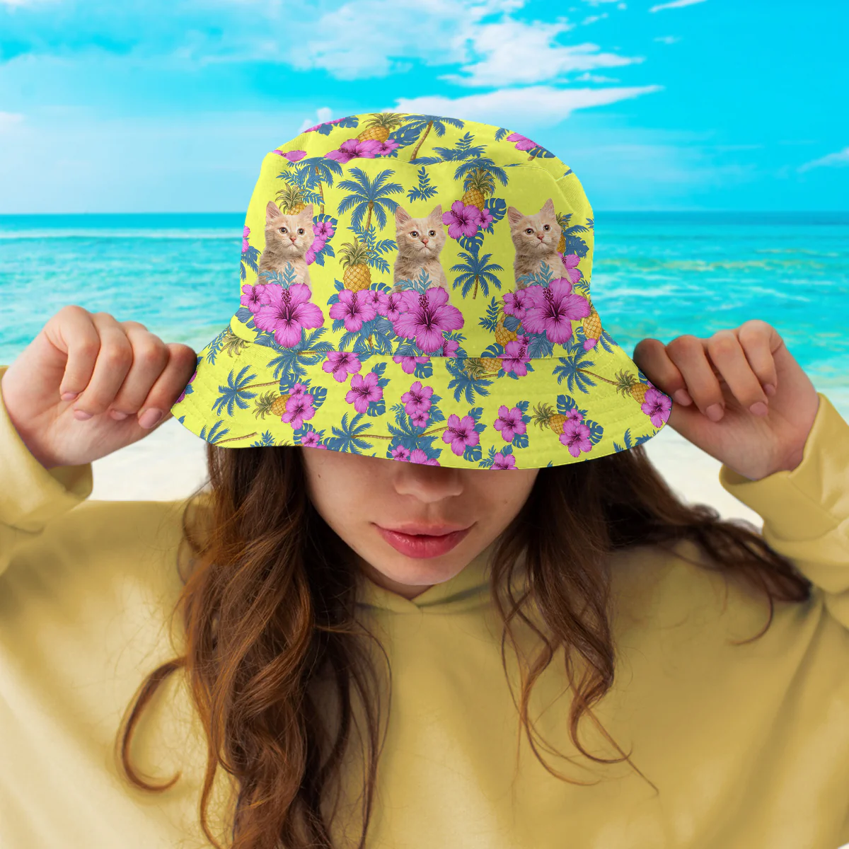Custom Pet Photo Tropical Vibe Family Bucket Hat HA75 892596 - Image 5