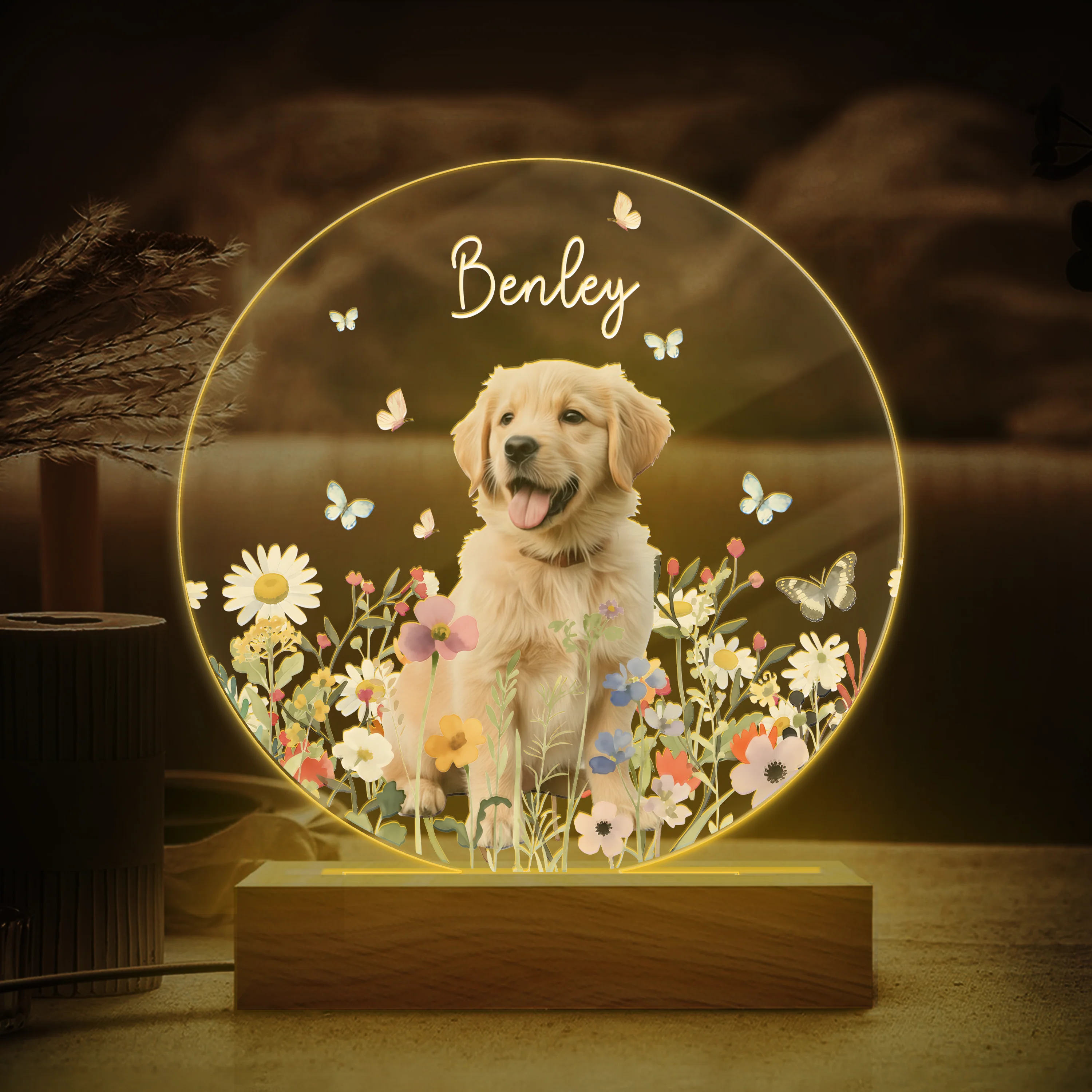 Custom Pet Portrait Photo LED Night Light Gift For Pet Memorial TH10 894487 - Image 2