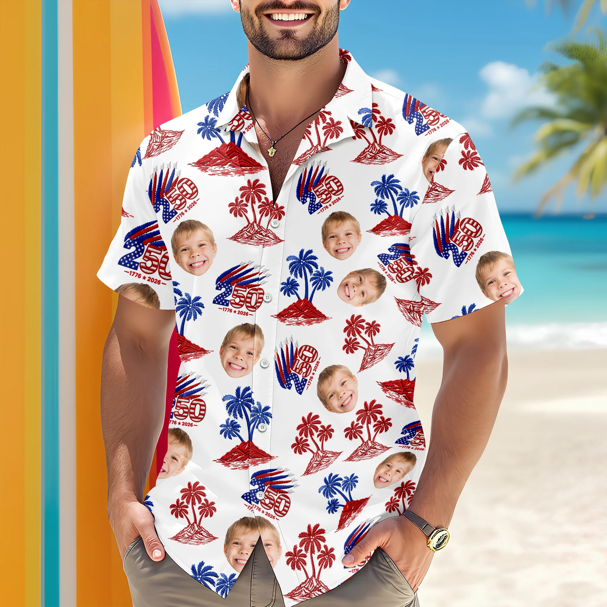 Custom Photo 1776–2026 250 Years America Anniversary Hawaii Shirt LM32 668909 - Image 3