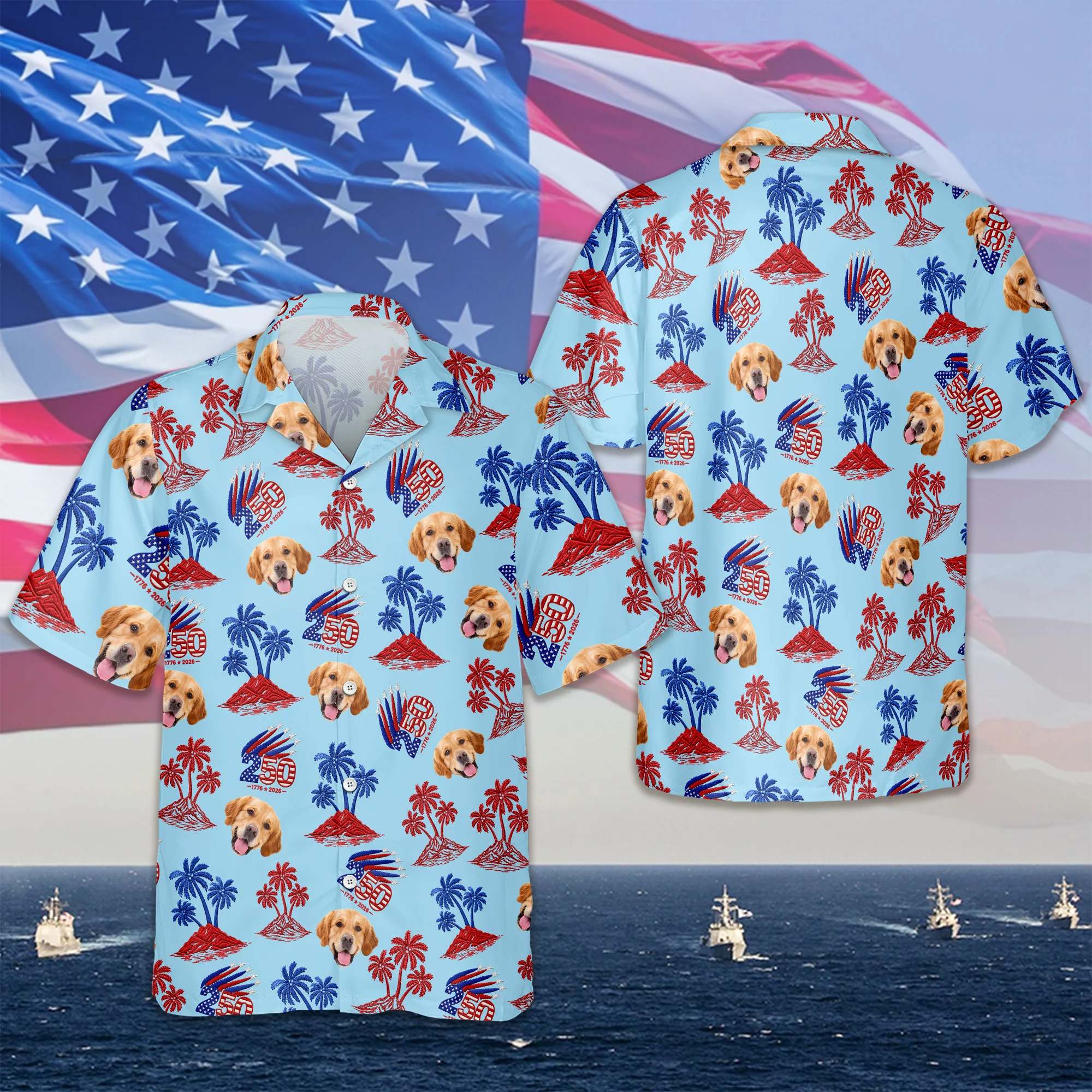 Custom Photo 1776–2026 250 Years America Anniversary Hawaii Shirt LM32 668909 - Image 4