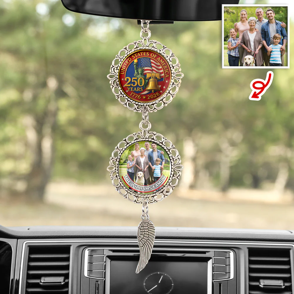Custom Photo 1776-2026 Liberty Bell USA 250th Anniversary Car Hanging Ornament With Charm LM32 897811 - Image 6