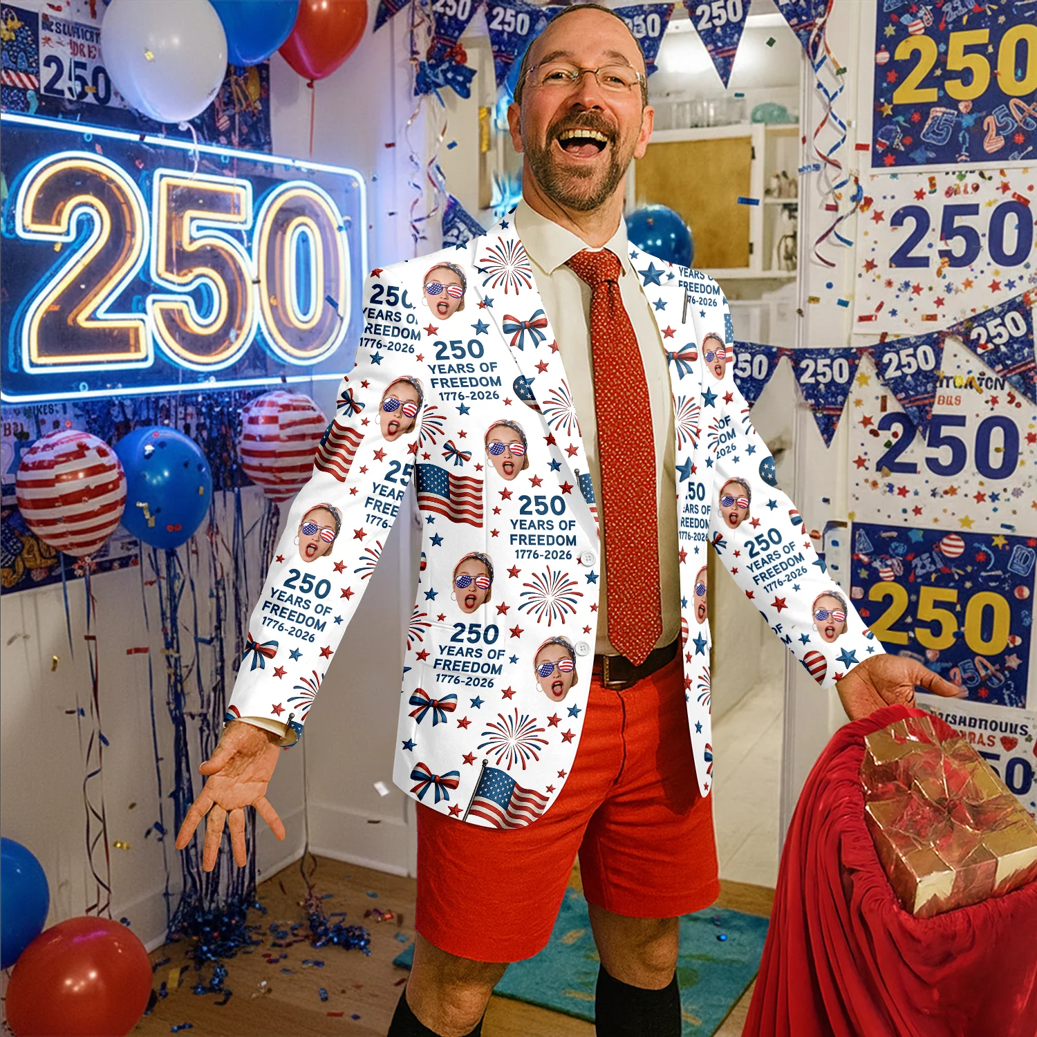 Custom Photo 250 Years Of Freedom 1776-2026 Men's Suit HO82 902732 - Image 2