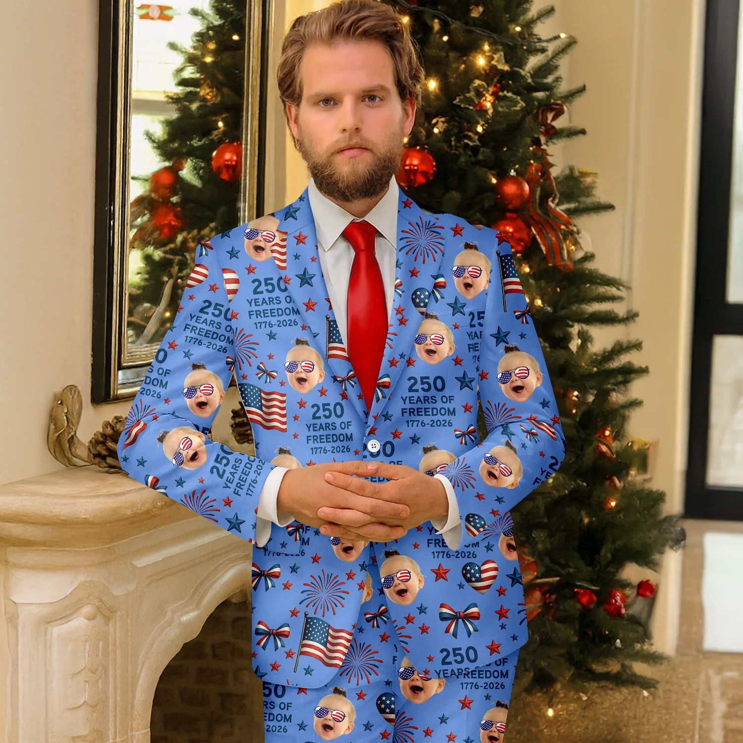 Custom Photo 250 Years Of Freedom 1776-2026 Men's Suit HO82 902732 - Image 6