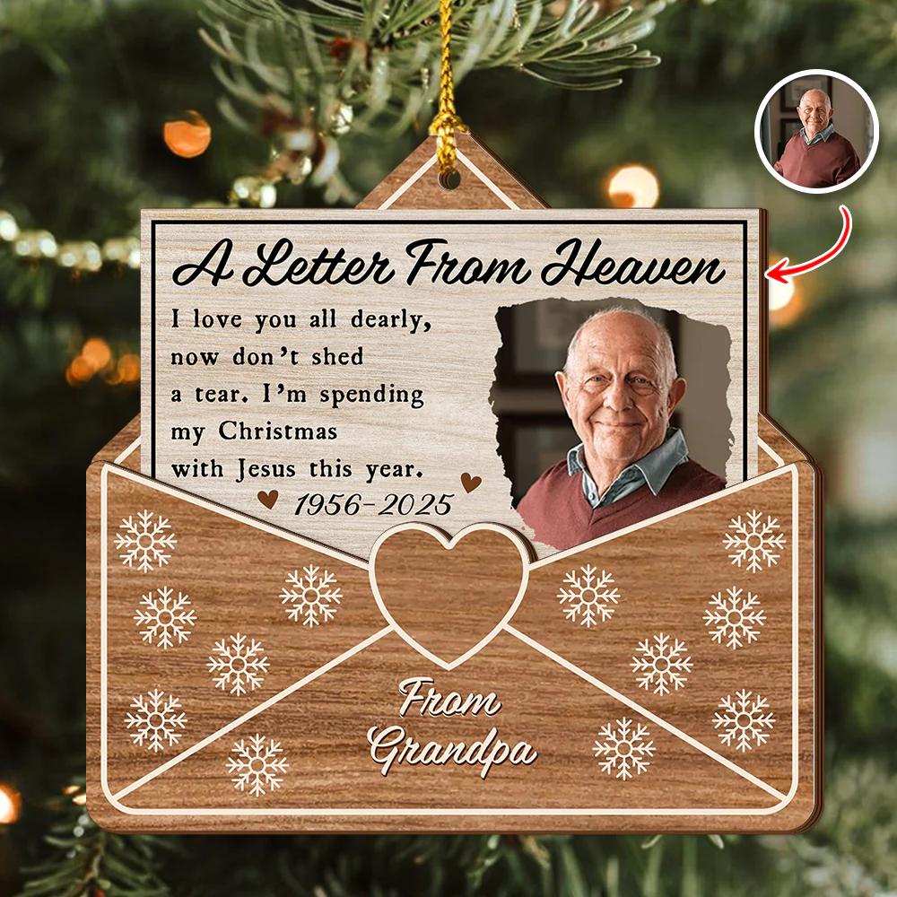 Custom Photo A Letter From Heaven - Personalized 2-Layered Wooden Ornament CH07 895708 - Image 3