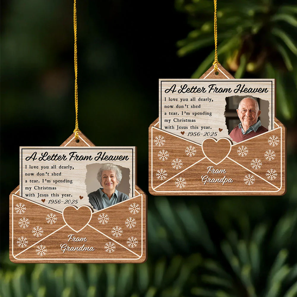 Custom Photo A Letter From Heaven - Personalized 2-Layered Wooden Ornament CH07 895708 - Image 4