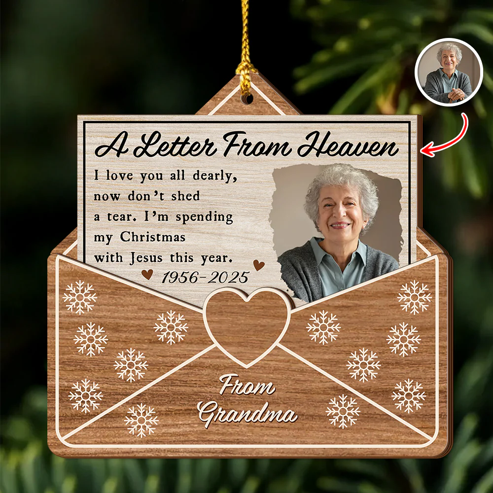 Custom Photo A Letter From Heaven - Personalized 2-Layered Wooden Ornament CH07 895708 - Image 5