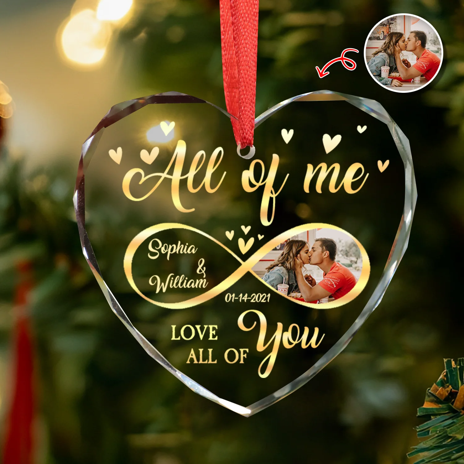 Custom Photo All Of Me Loves All Off You Couple Heart Shape Glass Ornament HA75 892836 - Image 16