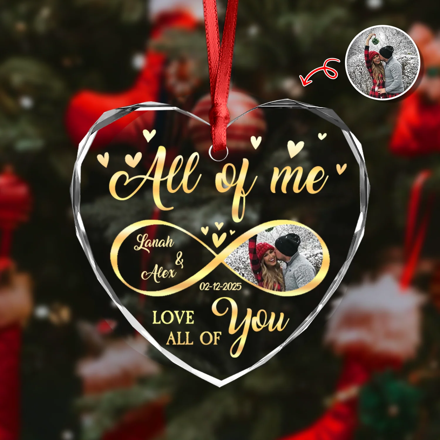 Custom Photo All Of Me Loves All Off You Couple Heart Shape Glass Ornament HA75 892836 - Image 18