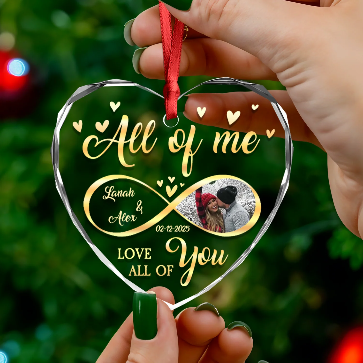 Custom Photo All Of Me Loves All Off You Couple Heart Shape Glass Ornament HA75 892836 - Image 19