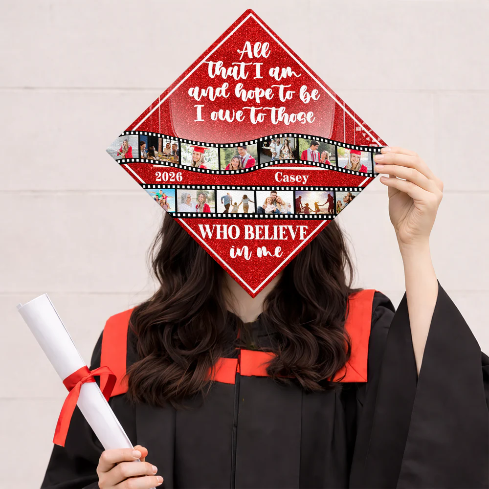 Custom Photo All that I Am And Hope To Be Personalized Graduation Cap Topper HA75 920812 - Image 2