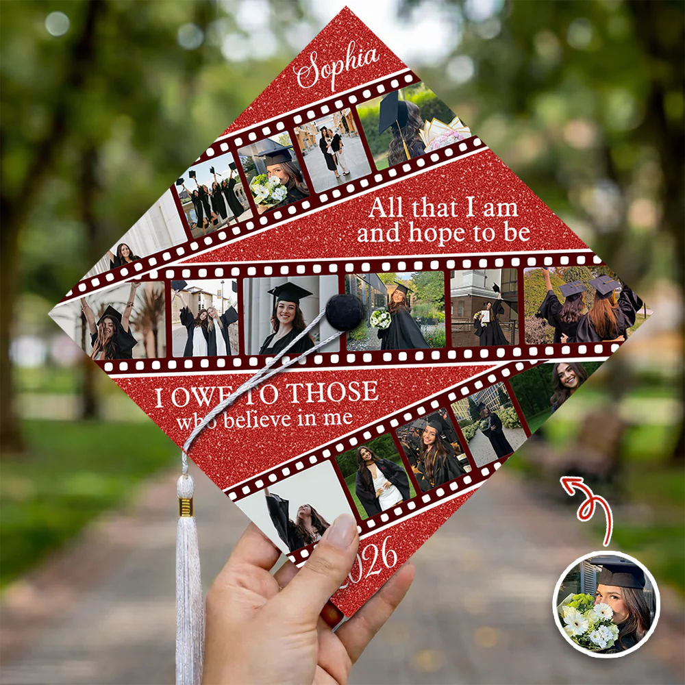 Custom Photo All That I Am & Hope To Be Graduation Cap Topper HO82 901548 - Image 3