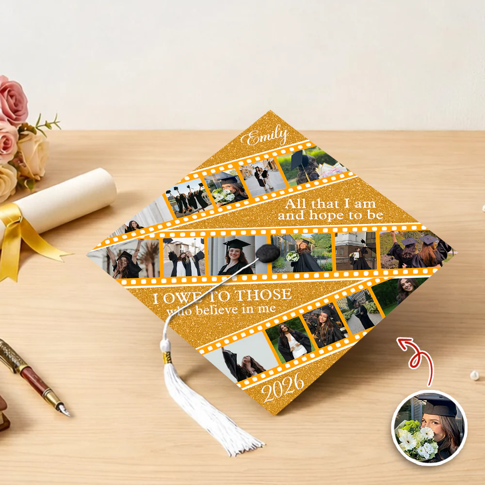 Custom Photo All That I Am & Hope To Be Graduation Cap Topper HO82 901548 - Image 4