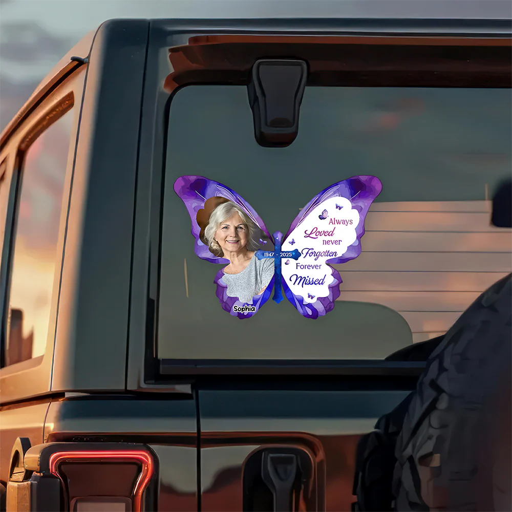 Custom Photo Always Loved Never Forgotten Forever Missed Memorial Car Window Decal Sticker HO82 901102 - Image 5