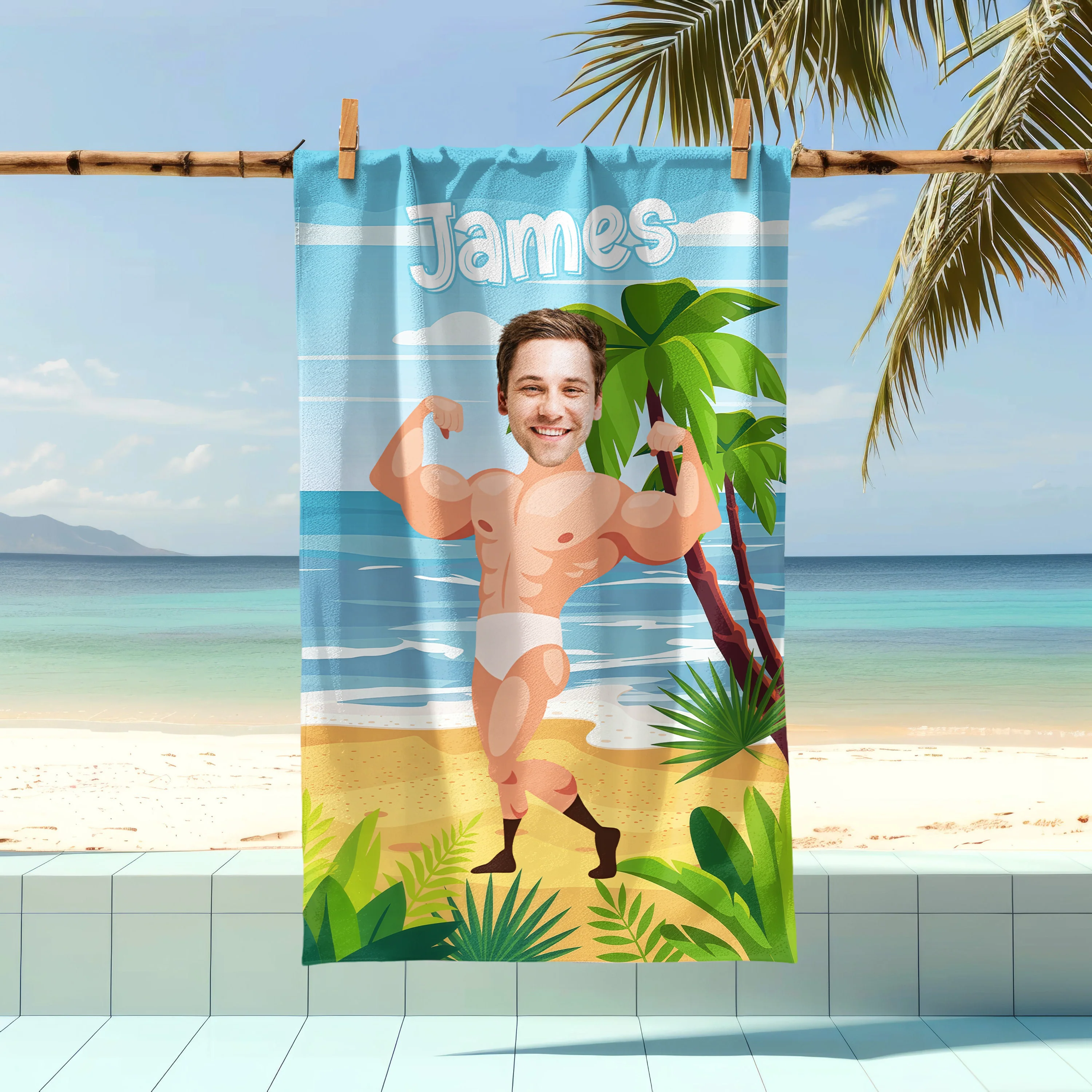 Custom Photo Beach Towel Funny Gift For Family LM32 899673 - Image 3