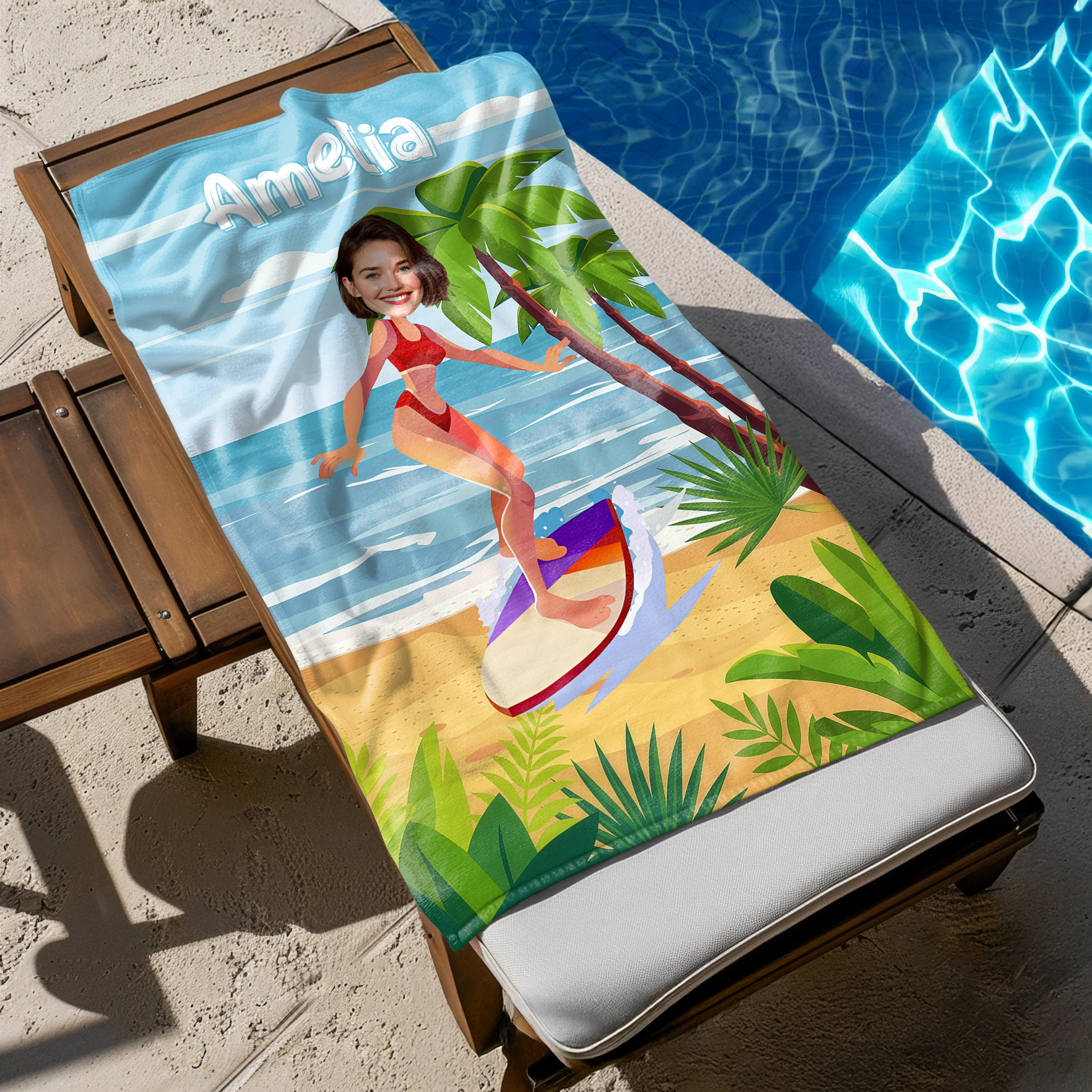 Custom Photo Beach Towel Funny Gift For Family LM32 899673 - Image 4