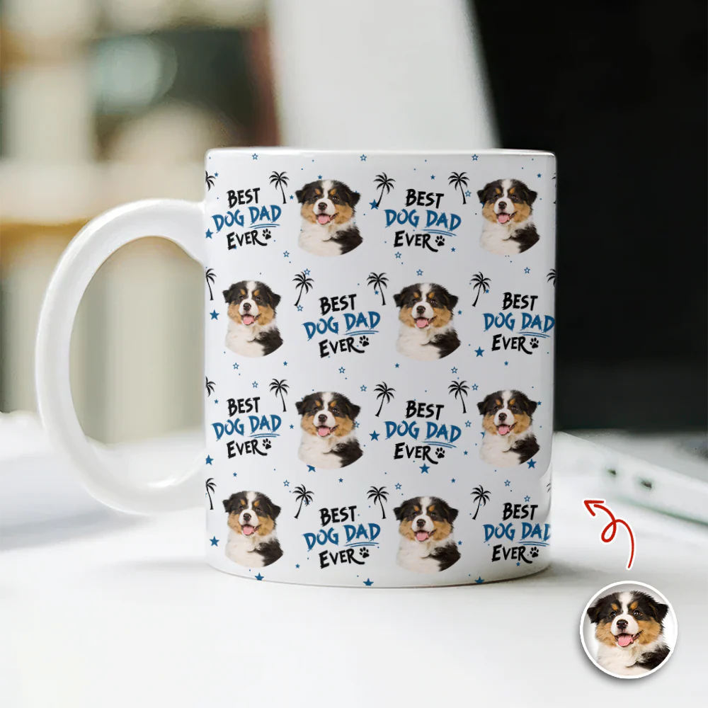 Custom Photo Best Dog Dad, Dog Mom Ever Personalized Mug CH07 910660 - Image 2