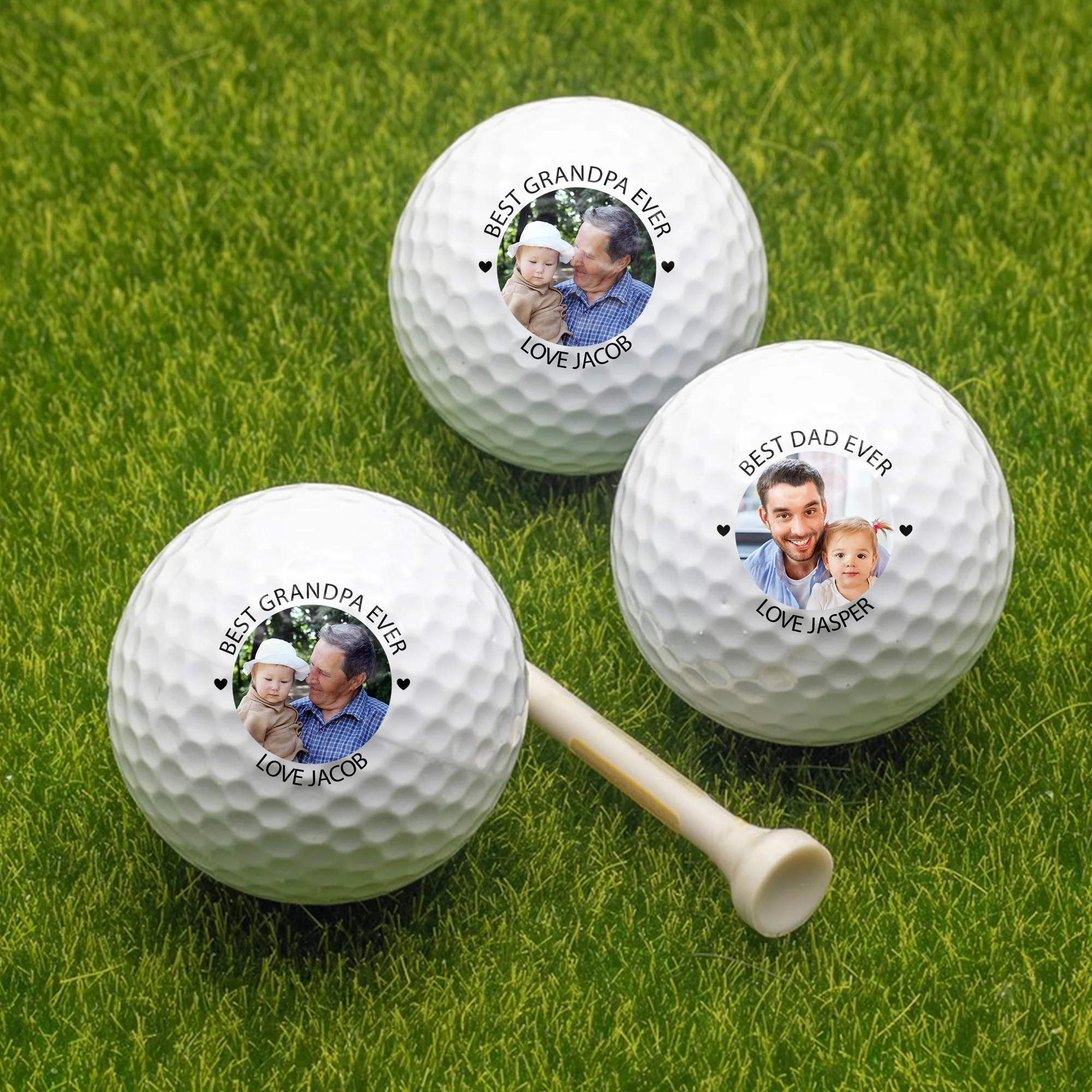 Custom Photo Best Dad Ever Golf Ball Gift For Family LM32 897591 - Image 5