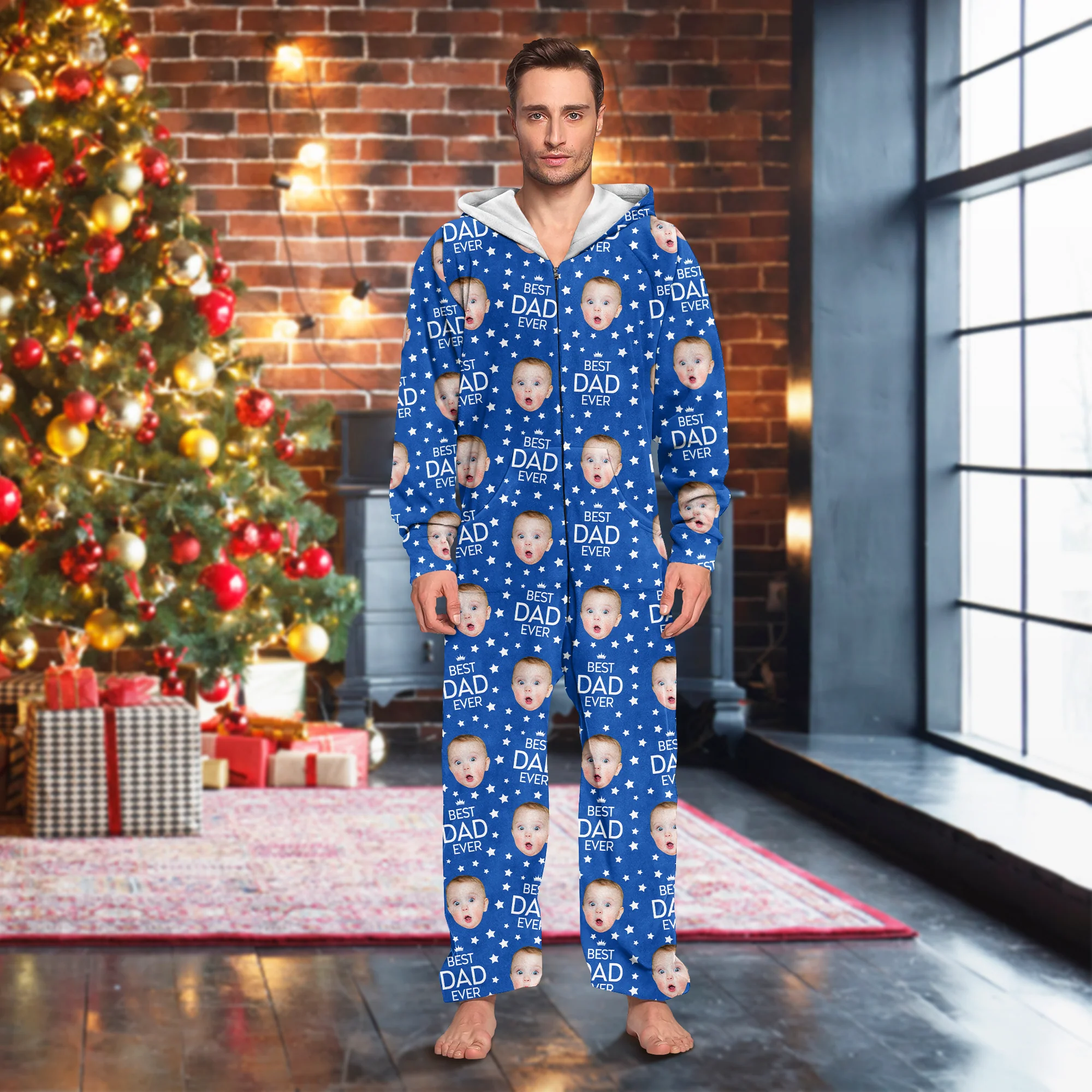 Custom Photo Best Dad Ever Onesie Pajamas HO82 894324 - Image 3