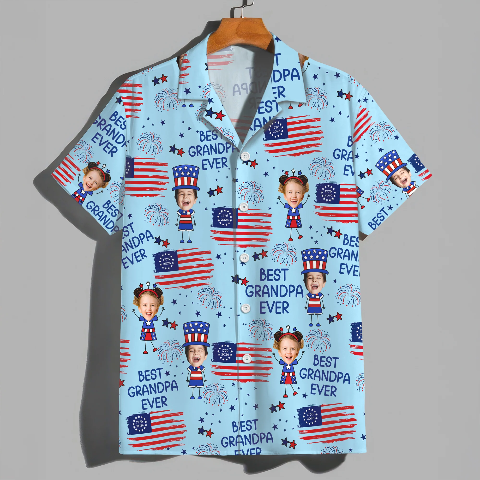 Custom Photo Best Dad Ever With American Flag Hawaii Shirt LM32 668905 - Image 4