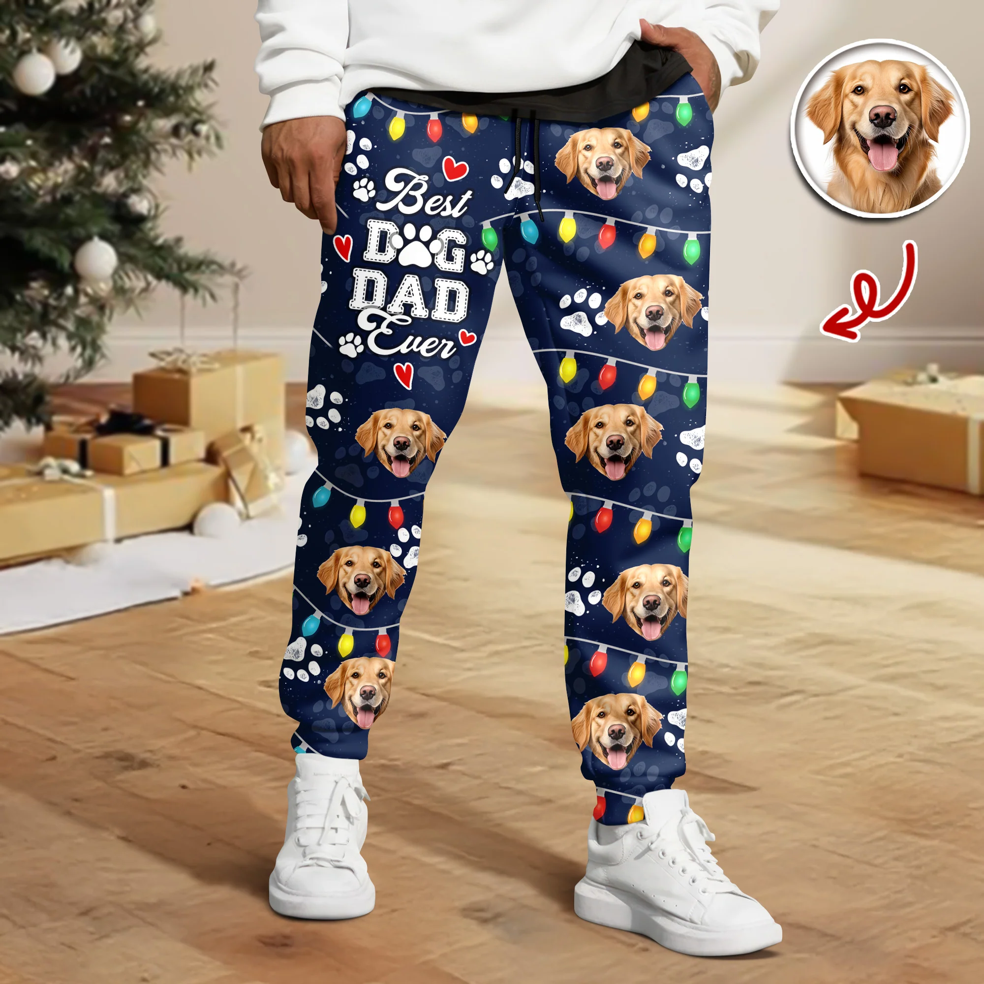Custom Photo Best Dog Cat Dad/Mom Ever Sweatpants CH07 899138 - Image 3