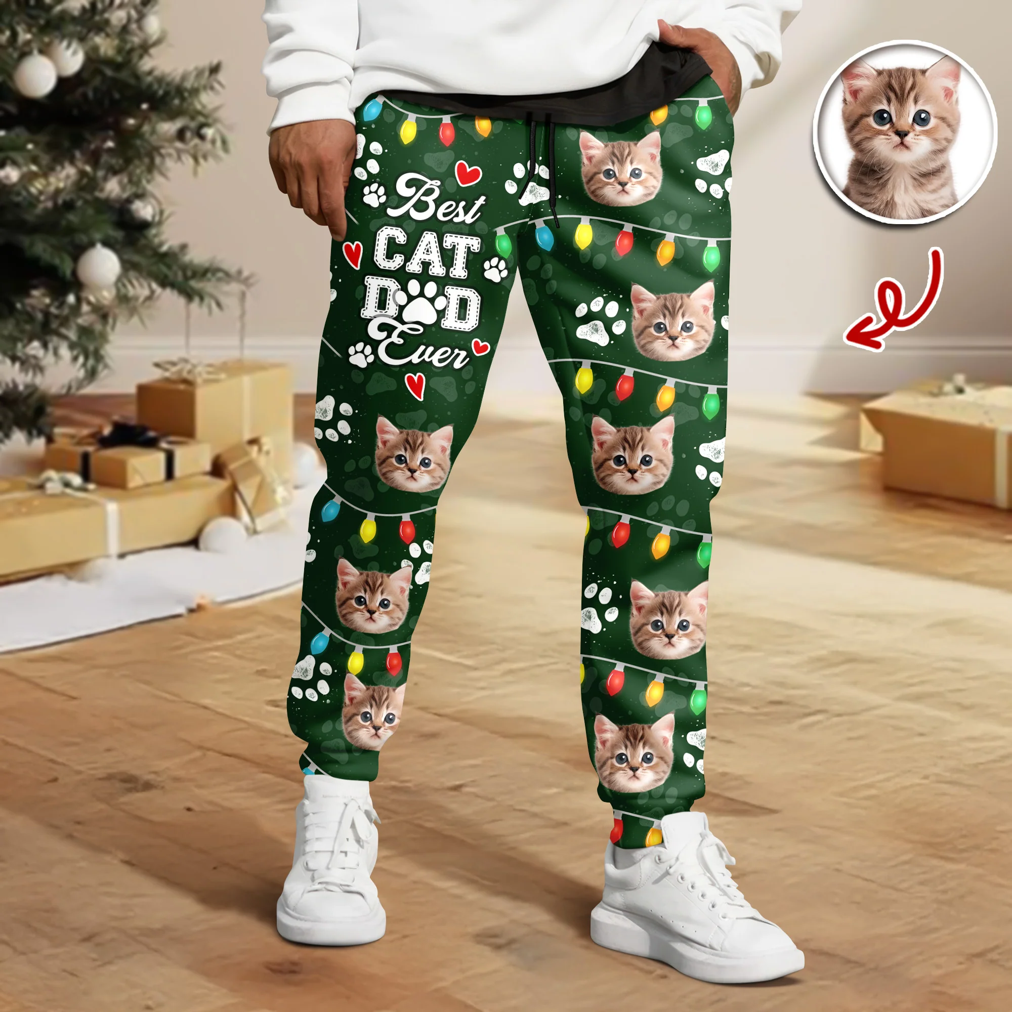Custom Photo Best Dog Cat Dad/Mom Ever Sweatpants CH07 899138 - Image 4