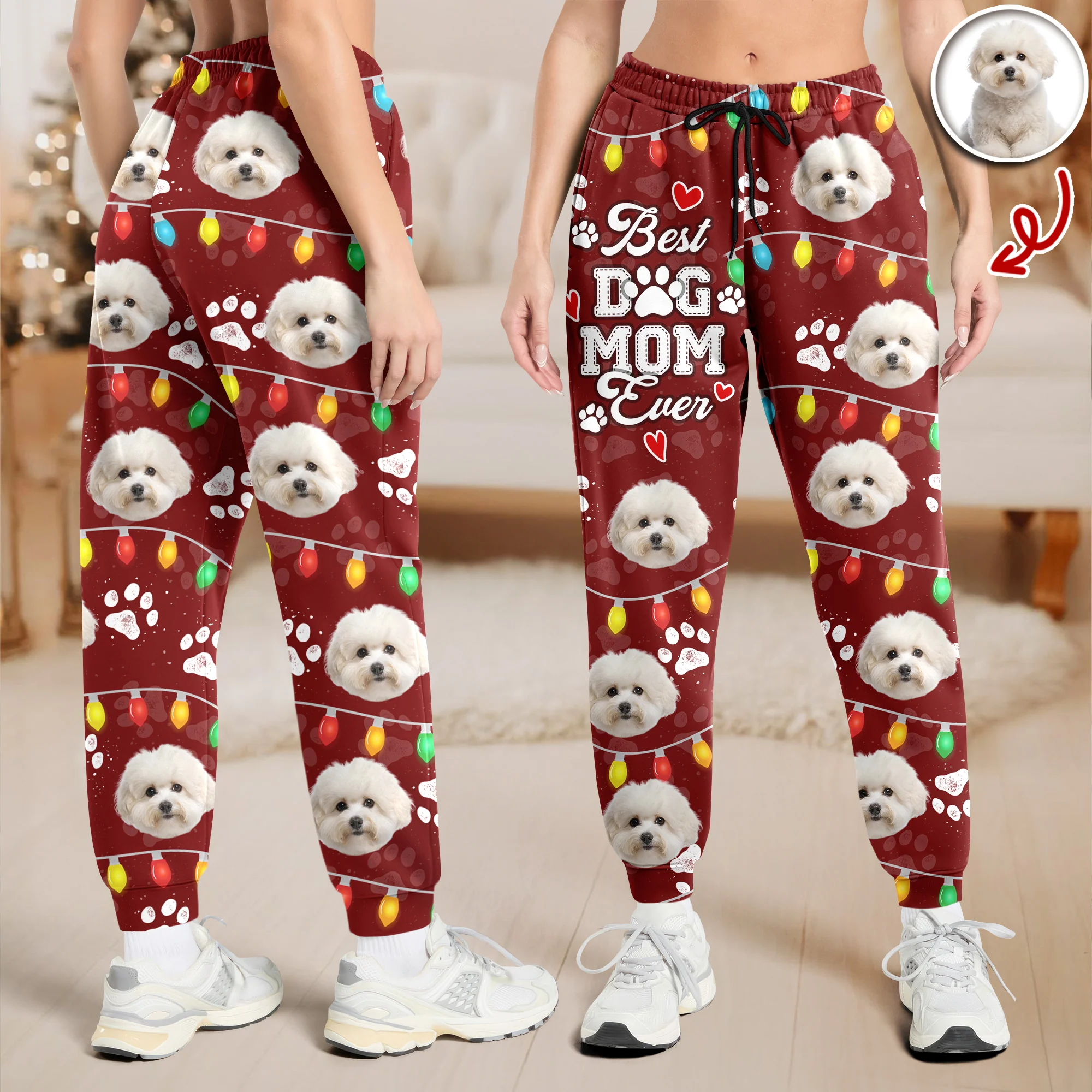 Custom Photo Best Dog Cat Dad/Mom Ever Sweatpants CH07 899138 - Image 5