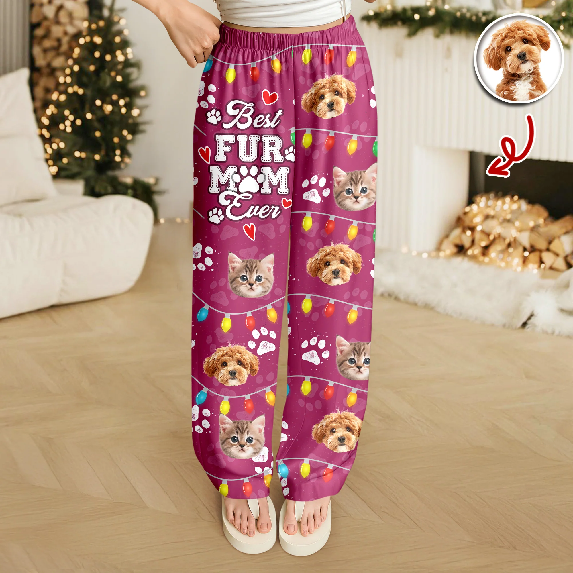 Custom Photo Best Dog Cat Dad/Mom Ever Sweatpants CH07 899138 - Image 6