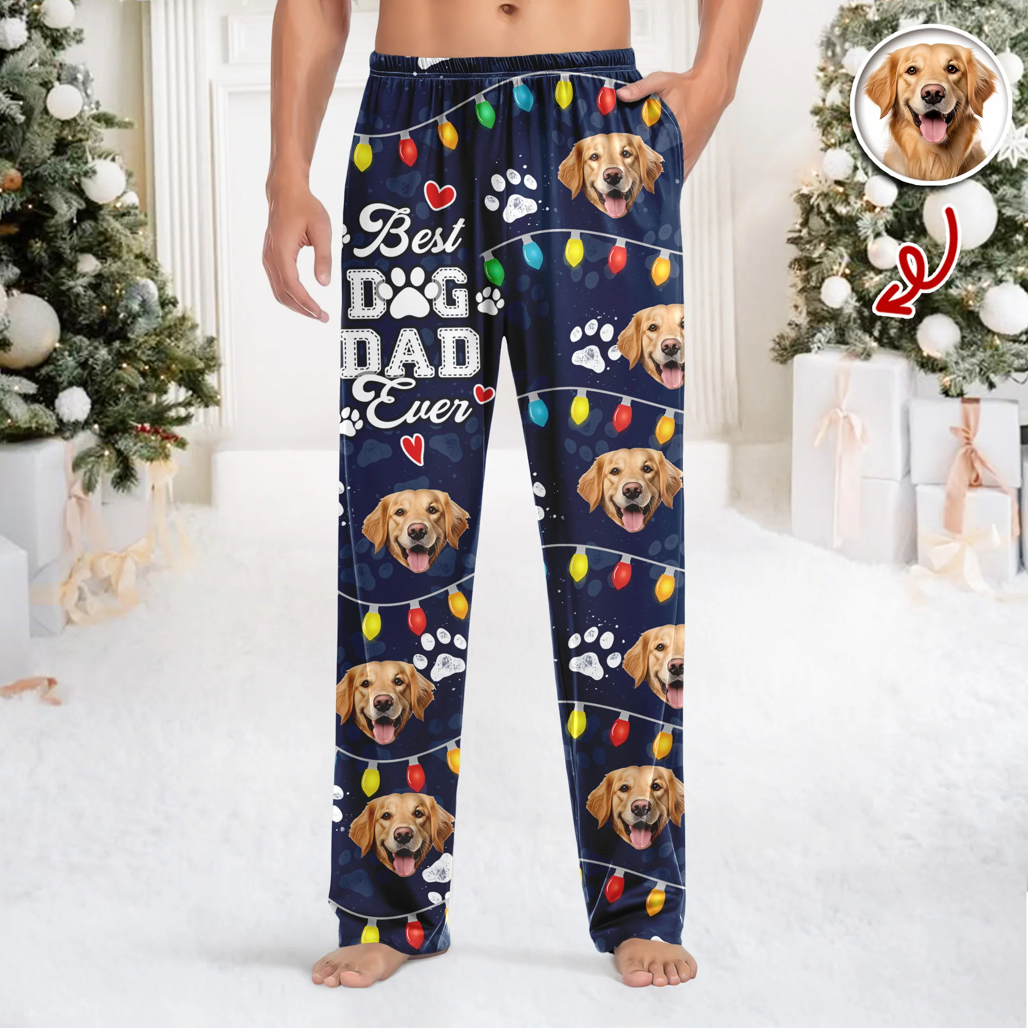 Custom Photo Best Dog Cat Dad/Mom Ever Sweatpants CH07 899138 - Image 8