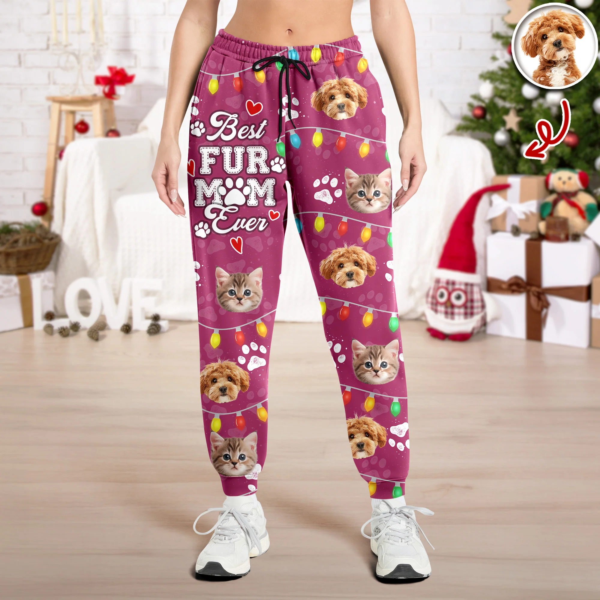 Custom Photo Best Dog Cat Dad/Mom Ever Sweatpants CH07 899138 - Image 9