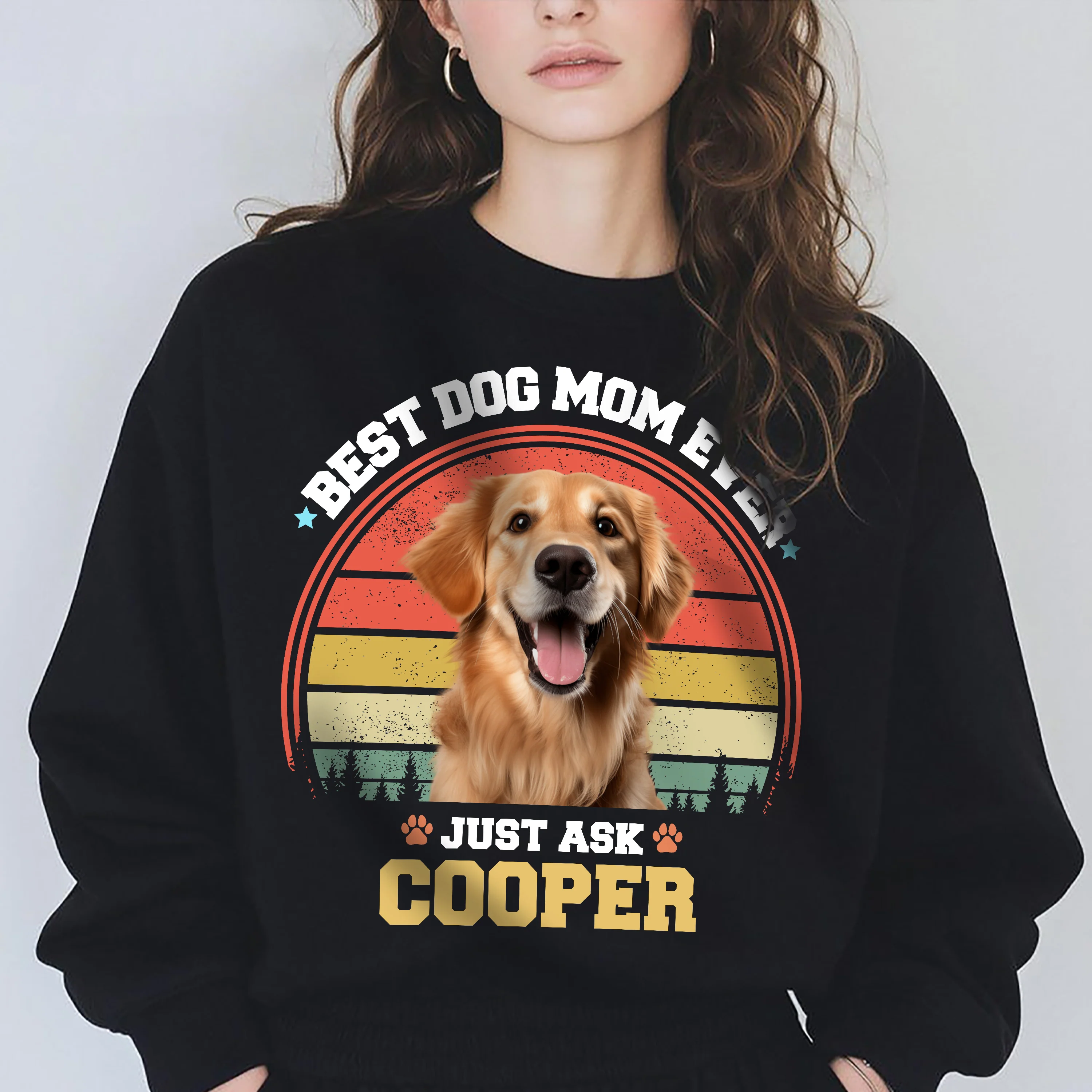 Custom Photo Best Dog Dad Ever Custom Dog Face Photo Retro Shirt CH07 896024 - Image 3