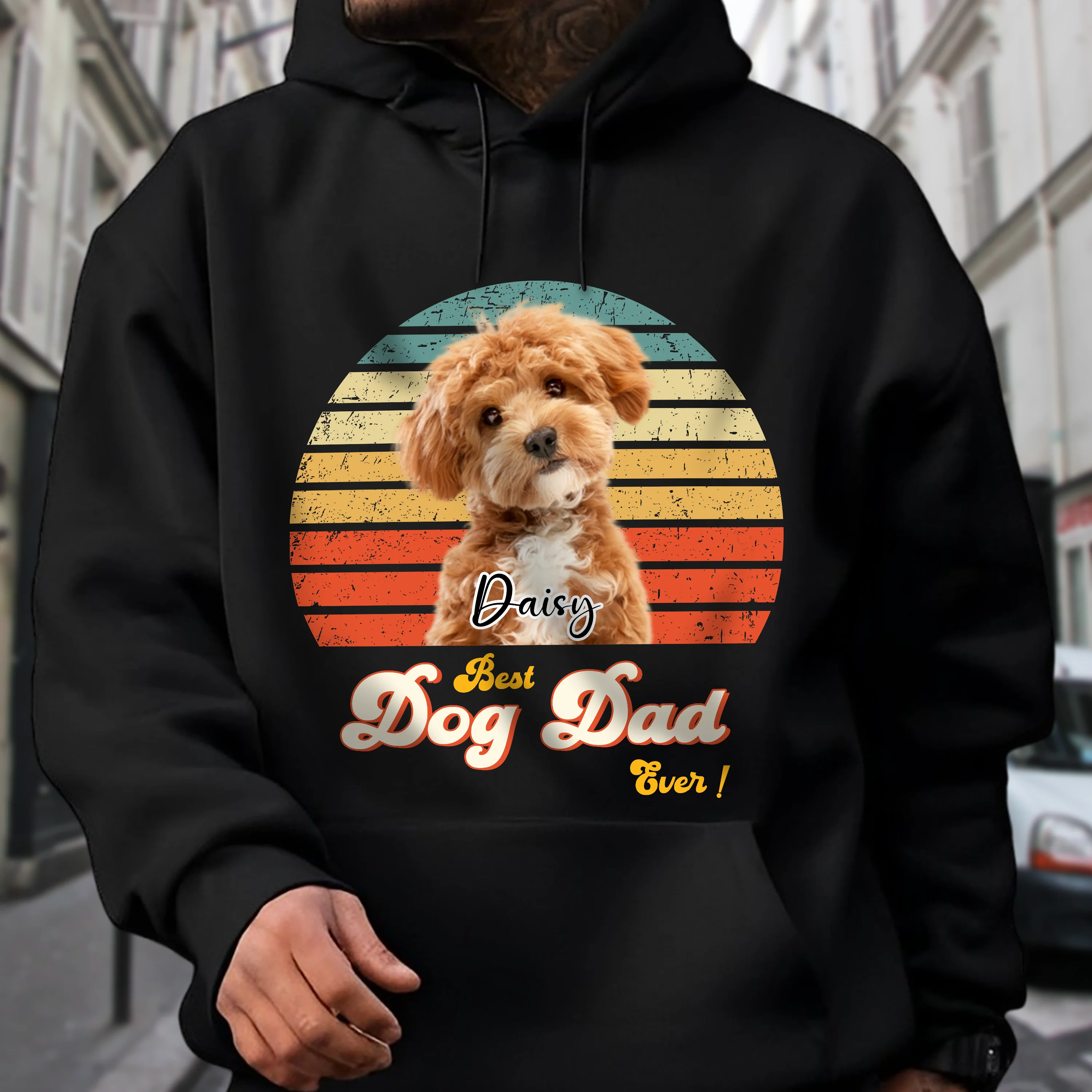 Custom Photo Best Dog Dad Ever Retro Shirt CH07 896022 - Image 2