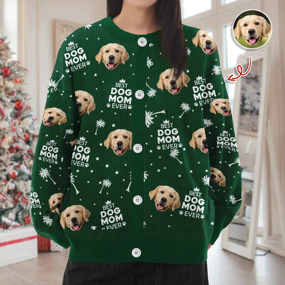 Custom Photo Best Dog Dad Mom Ever Family Cardigan CH07 899572 - Image 2
