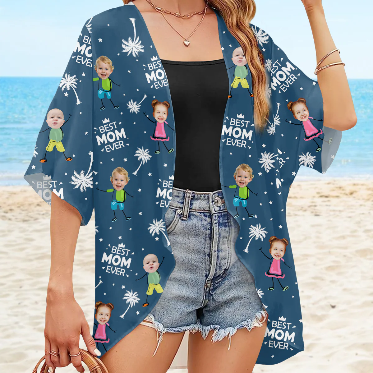 Custom Photo Best Mom Ever Coconut Palm Kimono TH10 894157 - Image 4