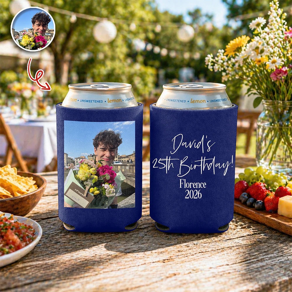 Custom Photo Birthday Can Cooler Holder For Party Decor LM32 899923
