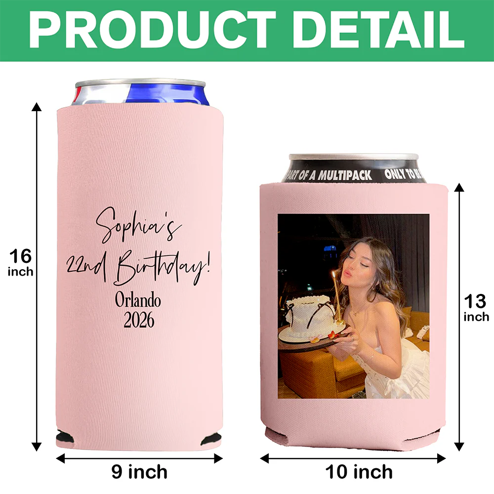 Custom Photo Birthday Can Cooler Holder For Party Decor LM32 899923 - Image 6