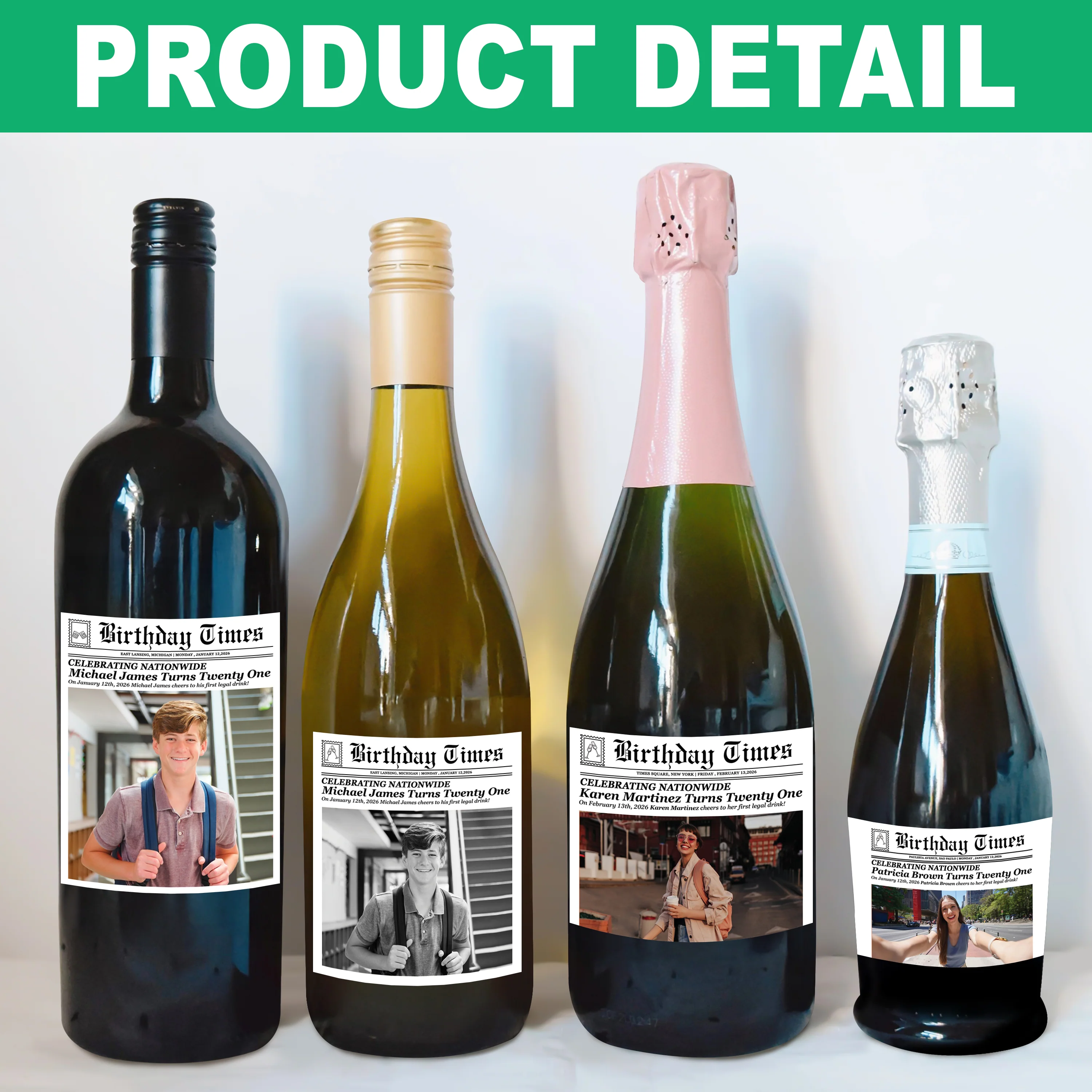 Custom Photo Birthday Times Wine Label For Birthday Party Decor Gift LM32 899927 - Image 6