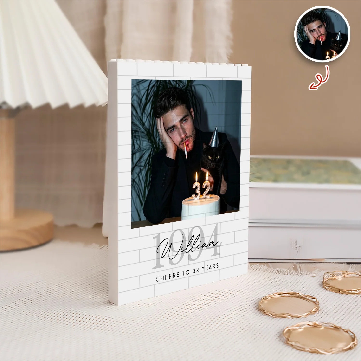 Custom Photo Building Brick Blocks Birthday Gift For Him Her LM32 669475 - Image 2