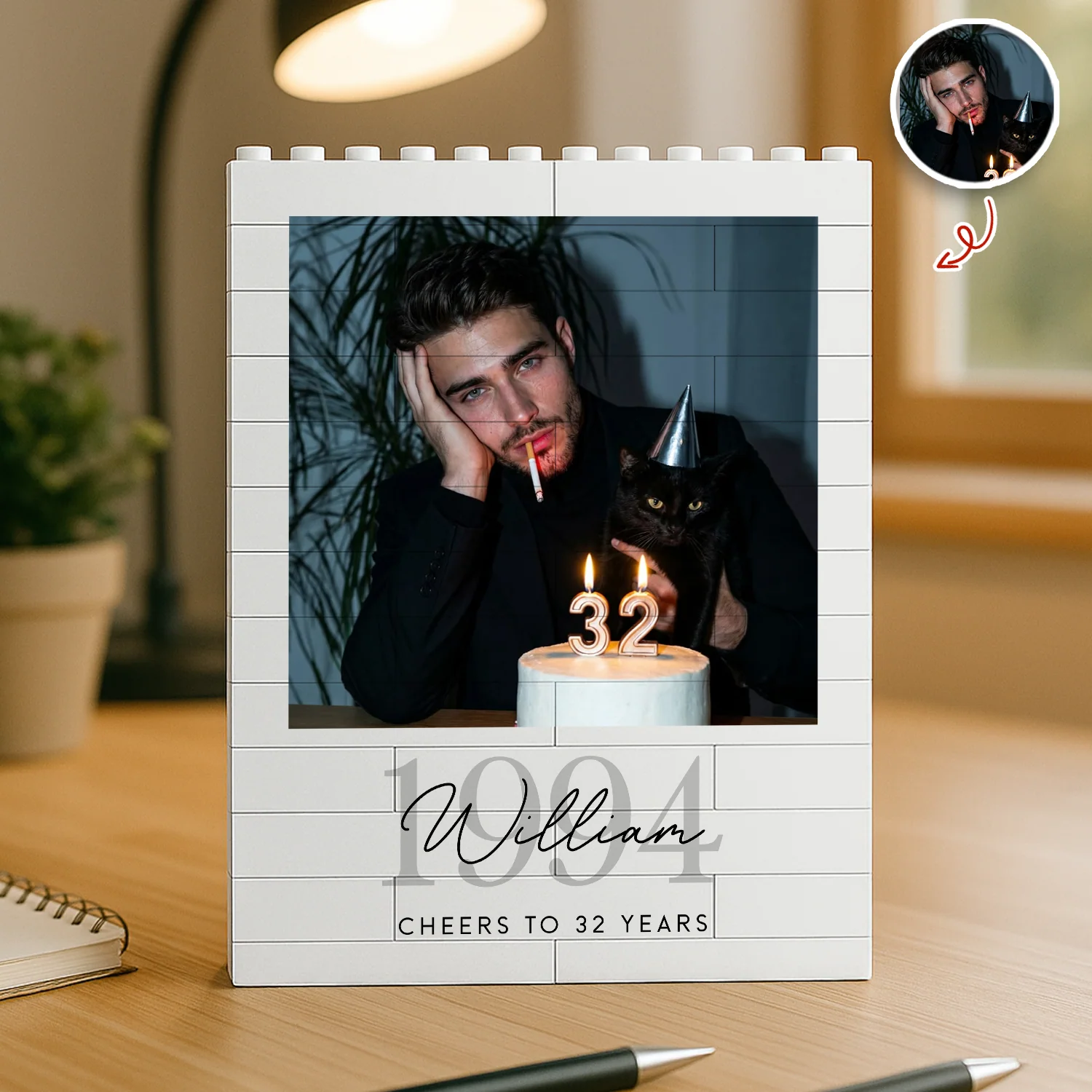 Custom Photo Building Brick Blocks Birthday Gift For Him Her LM32 669475 - Image 3