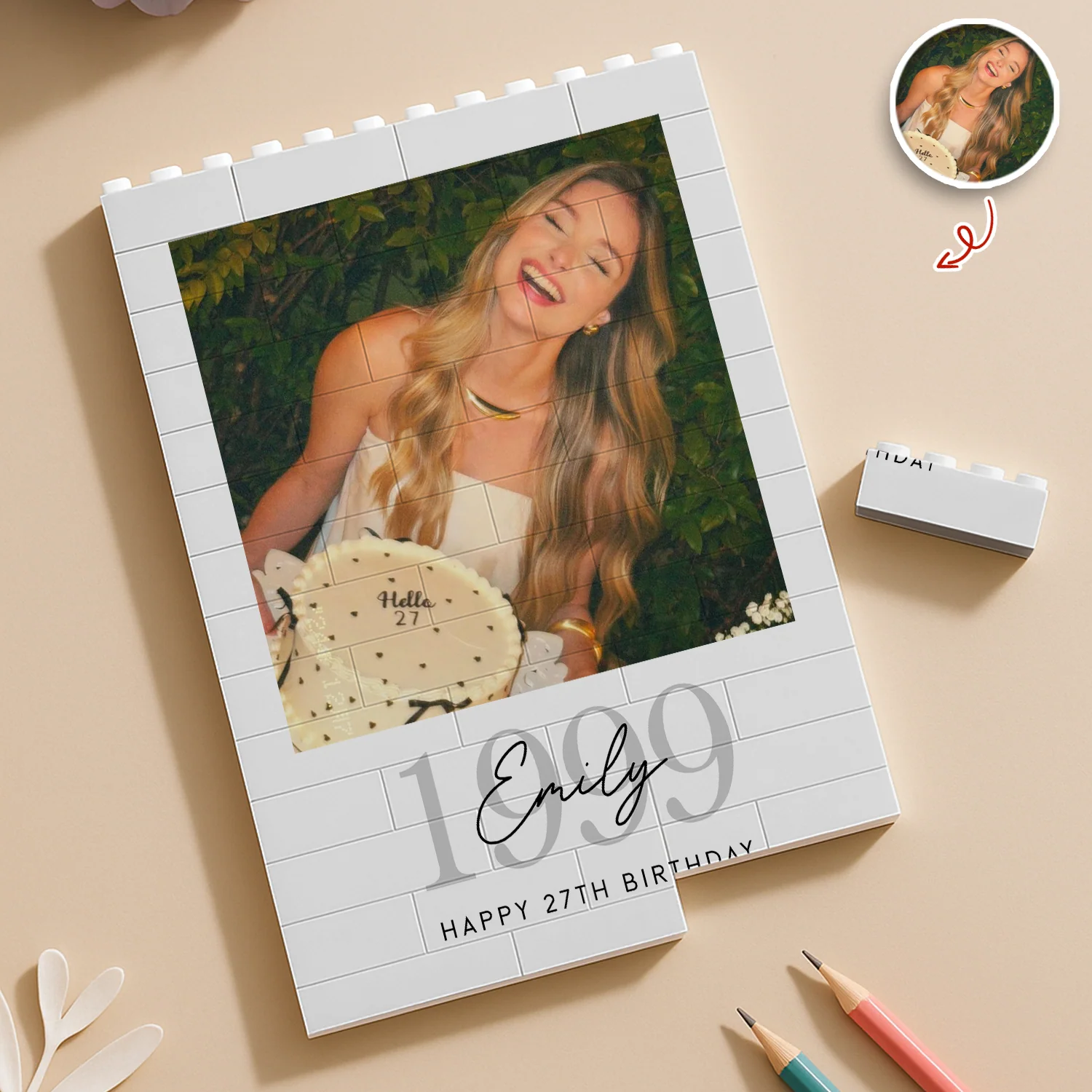 Custom Photo Building Brick Blocks Birthday Gift For Him Her LM32 669475 - Image 5