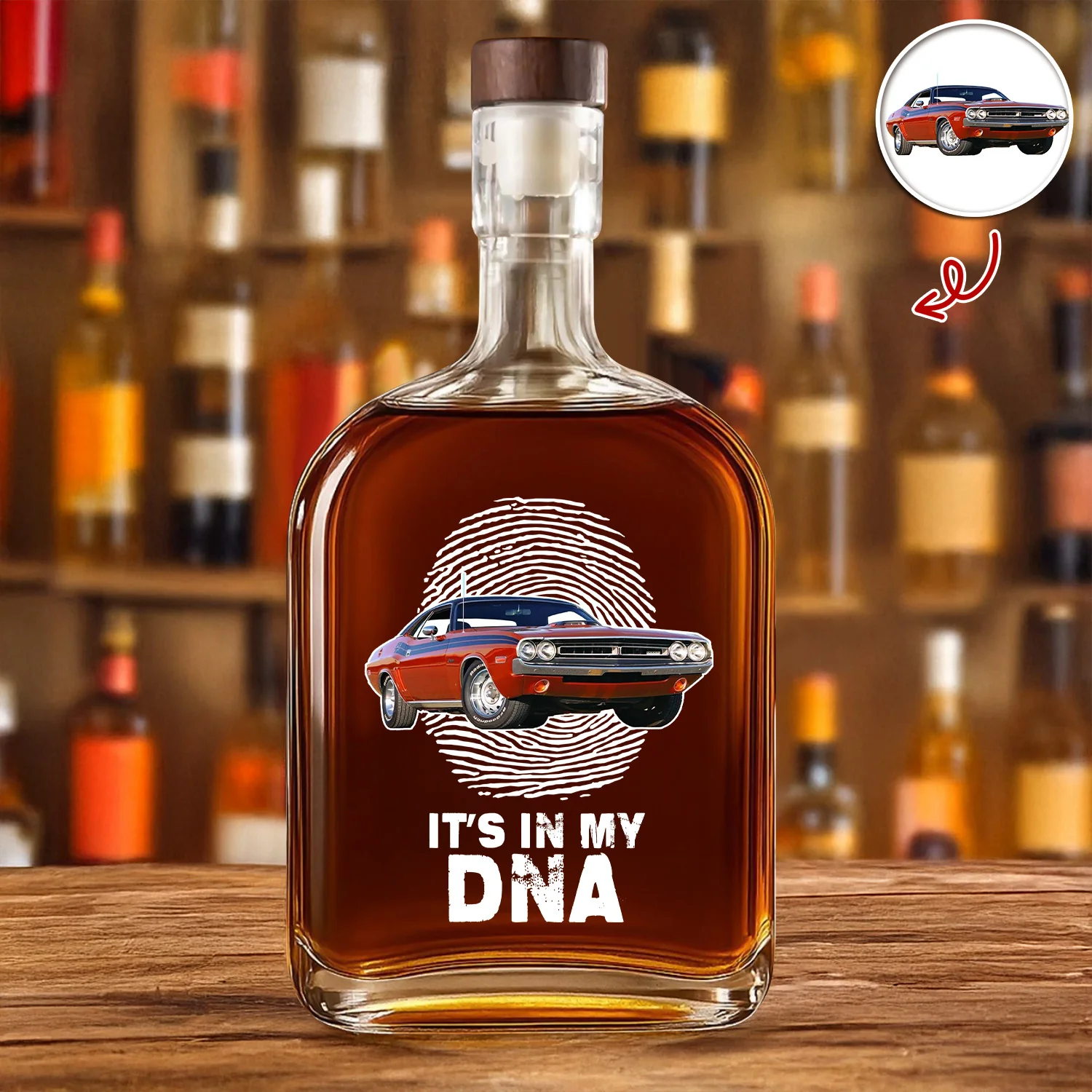 Custom Photo Car Is My DNA Whiskey Bottle HA75 897976 - Image 3