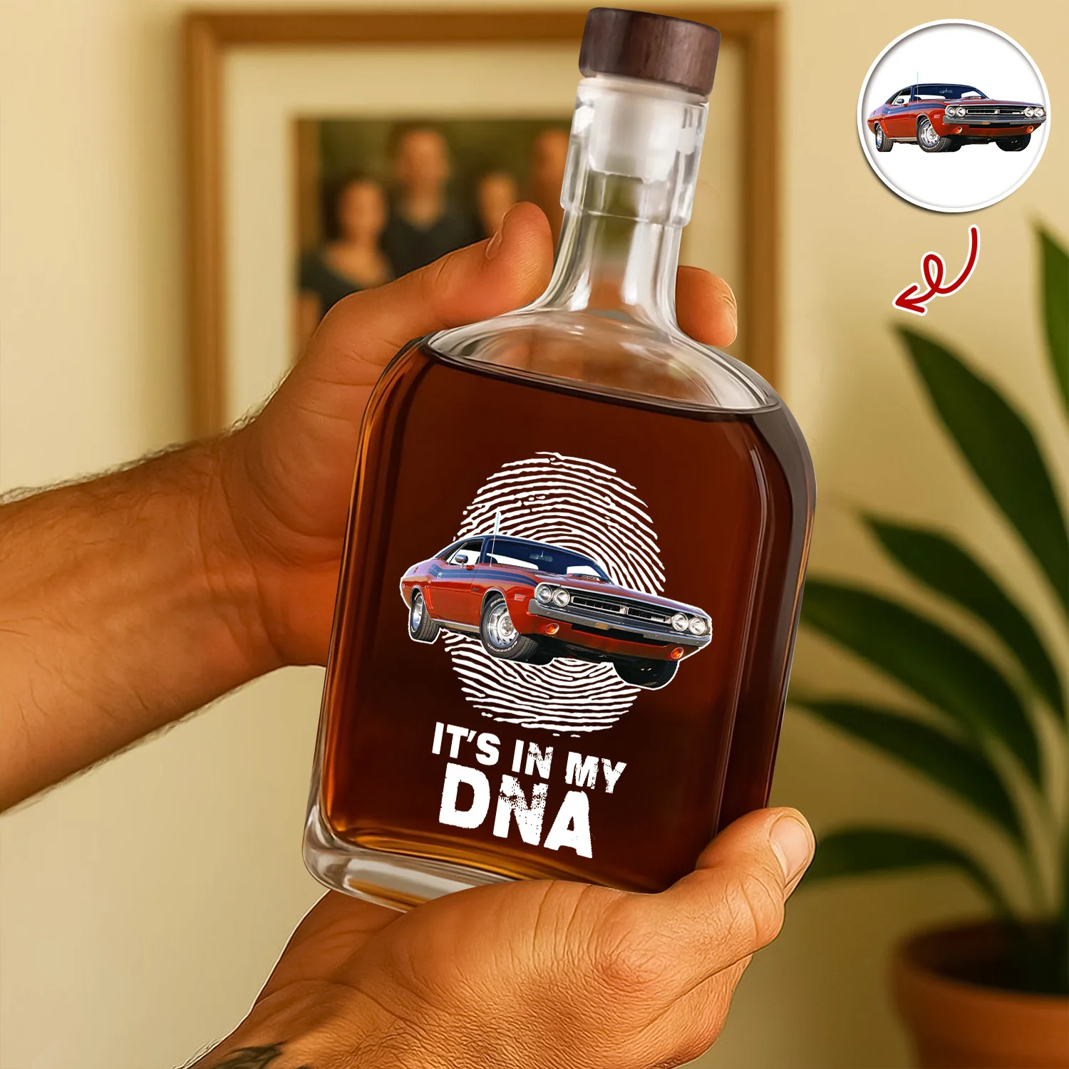 Custom Photo Car Is My DNA Whiskey Bottle HA75 897976 - Image 4