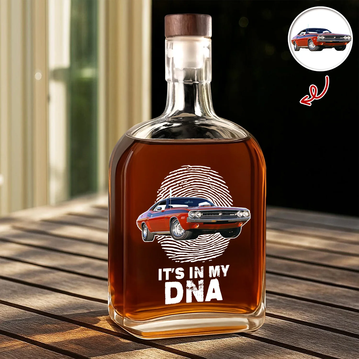 Custom Photo Car Is My DNA Whiskey Bottle HA75 897976 - Image 5